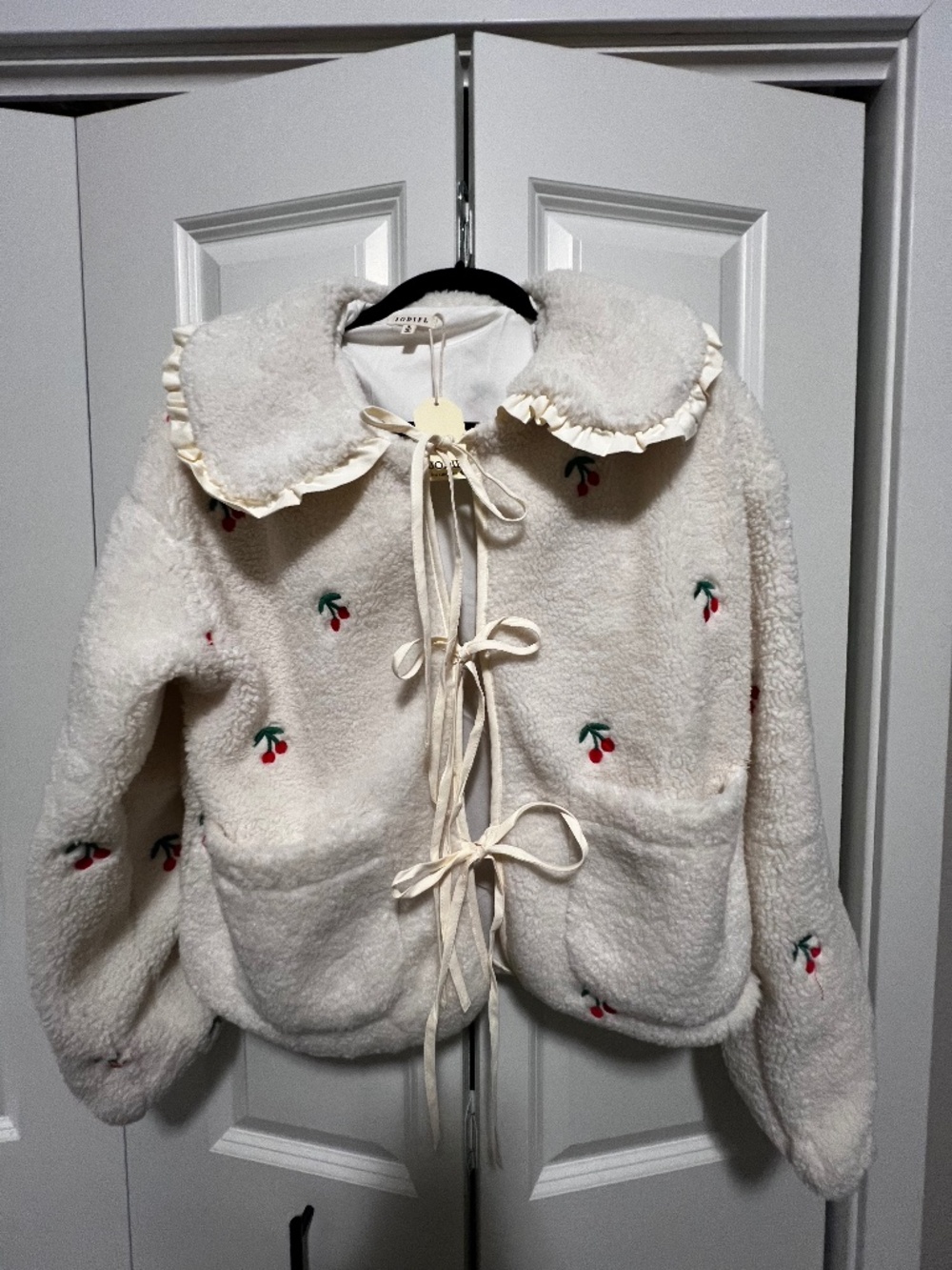 JODIFL Cherry Fluffy Jacket M NWT